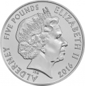 5 Pounds 2016, KM# 251, Alderney, Elizabeth II, 50th Anniversary of Engand Winning the 1966 Football (Soccer) World Cup