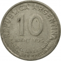 10 Centavos 1950, KM# 44, Argentina, 100th Anniversary of Death of José San Martin