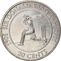 20 Cents 2001, KM# 589, Australia, Elizabeth II, Don Bradman