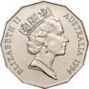 50 Cents 1994, KM# 257, Australia, Elizabeth II, International Year of the Family