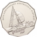 50 Cents 2008, KM# 1062, Australia, Elizabeth II, 25th Anniversary Australia's Win of the America's Cup