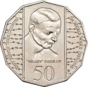 50 Cents 1995, KM# 294, Australia, Elizabeth II, 50th Anniversary of WWII End, Edward 