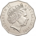50 Cents 2001, KM# 533, Australia, Elizabeth II, 100th Anniversary of Federation, Norfolk Island