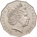 50 Cents 2001, KM# 565, Australia, Elizabeth II, 100th Anniversary of Federation, Tasmania