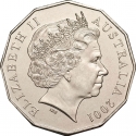 50 Cents 2001, KM# 557, Australia, Elizabeth II, 100th Anniversary of Federation, Victoria