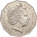 50 Cents 2001, KM# 563, Australia, Elizabeth II, 100th Anniversary of Federation, Western Australia