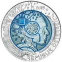25 Euro 2019, Austria, Silver Niobium Coin, Artificial Intelligence