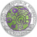 25 Euro 2025, Austria, Silver Niobium Coin, Digitisation