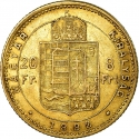 8 Forint 1880-1890, KM# 467, Austro-Hungarian Empire, Hungary
