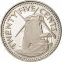 25 Cents 1973-2006, KM# 13, Barbados, Elizabeth II