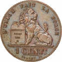 1 Centime 1912-1914, KM# 76, Belgium, Albert I