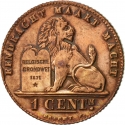 1 Centime 1912, KM# 77, Belgium, Albert I