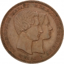 10 Centimes 1853, X# M1, Belgium, Leopold I, Wedding of Prince Leopold and Marie Henriette