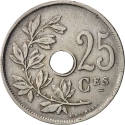 25 Centimes 1913-1929, KM# 68, Belgium, Albert I