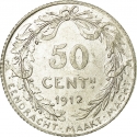 50 Centimes 1910-1912, KM# 71, Belgium, Albert I