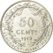 50 Centimes 1910-1912, KM# 71, Belgium, Albert I