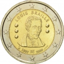 2 Euro 2009, KM# 288, Belgium, Albert II, 200th Anniversary of Birth of Louis Braille