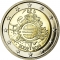 2 Euro 2012, KM# 315, Belgium, 10th Anniversary of Euro Coins and Banknotes