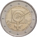 2 Euro 2023, KM# 439, Belgium, Philippe, 75 Anniversary of Women’s Suffrage in Belgium