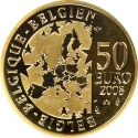 50 Euro 2008, KM# 267, Belgium, Albert II, Eurostar - Cultural Heritage, 100th Anniversary of the Blue Bird Play