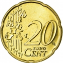 20 Euro Cent 1999-2006, KM# 228, Belgium, Albert II