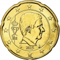 20 Euro Cent 2014-2024, KM# 335, Belgium, Philippe