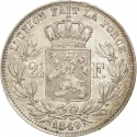 2½ Francs 1848-1865, KM# 12, Belgium, Leopold I