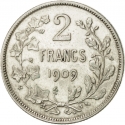 2 Francs 1904-1909, KM# 58, Belgium, Leopold II