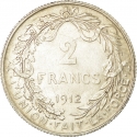 2 Francs 1910-1912, KM# 74, Belgium, Albert I