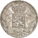5 Francs 1849-1865, KM# 17, Belgium, Leopold I