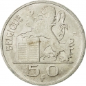 50 Francs 1948-1954, KM# 136, Belgium, Baudouin