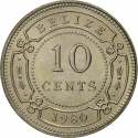 10 Cents 1974-2000, KM# 35, Belize, Elizabeth II