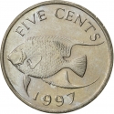 5 Cents 1986-1998, KM# 45, Bermuda, Elizabeth II