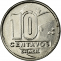10 Centavos 1989-1990, KM# 613, Brazil