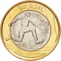 1 Real 2014, KM# 687, Brazil, Rio 2016 Summer Olympics, Athletics
