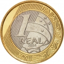 1 Real 2014, KM# 687, Brazil, Rio 2016 Summer Olympics, Athletics