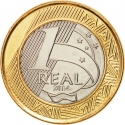 1 Real 2014, KM# 690, Brazil, Rio 2016 Summer Olympics, Golf