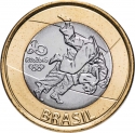 1 Real 2015, KM# 711, Brazil, Rio 2016 Summer Olympics, Judo