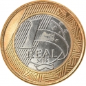 1 Real 2015, KM# 709, Brazil, Rio 2016 Summer Olympics, Volleyball