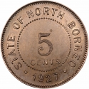 5 Cents 1903-1941, KM# 5, British North Borneo