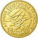 25 Francs 1958, KM# 12, Cameroon