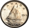 10 Cents 1937-1947, KM# 34, Canada, George VI, 1937 Maple leaf, minted in 1948