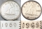 10 Cents 1969-1989, KM# 77, Canada, Elizabeth II, 1969 Reverse Varieties: small date (left) vs large date (right)