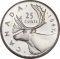 25 Cents 1937-1947, KM# 35, Canada, George VI, 1947: Maple leaf after 7, minted in 1948