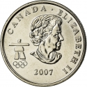 25 Cents 2007-2008, KM# 686, Canada, Elizabeth II, Vancouver 2010 Winter Olympics, Alpine Skiing