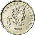 25 Cents 2008, KM# 841, Canada, Elizabeth II, Vancouver 2010 Winter Olympics, Bobsleigh