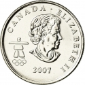 25 Cents 2007, KM# 682, Canada, Elizabeth II, Vancouver 2010 Winter Olympics, Curling