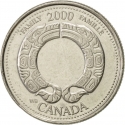25 Cents 2000, KM# 375, Canada, Elizabeth II, Third Millennium, Family, The Ties that Bind
