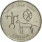 25 Cents 1999, KM# 343, Canada, Elizabeth II, Third Millennium, February, Etched in Stone