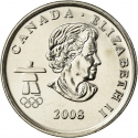 25 Cents 2008, KM# 766, Canada, Elizabeth II, Vancouver 2010 Winter Olympics, Figure Skating